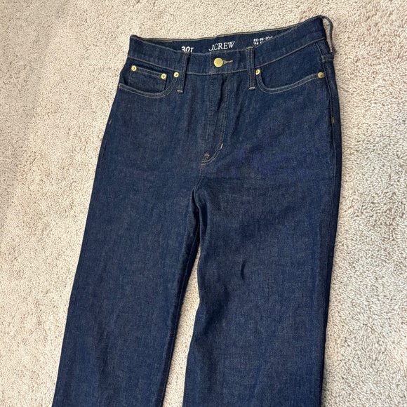 JCREW High-rise slim wide jean in 1996 semi-stretch in Dark Blue Size 30 Tall - Picture 12 of 13